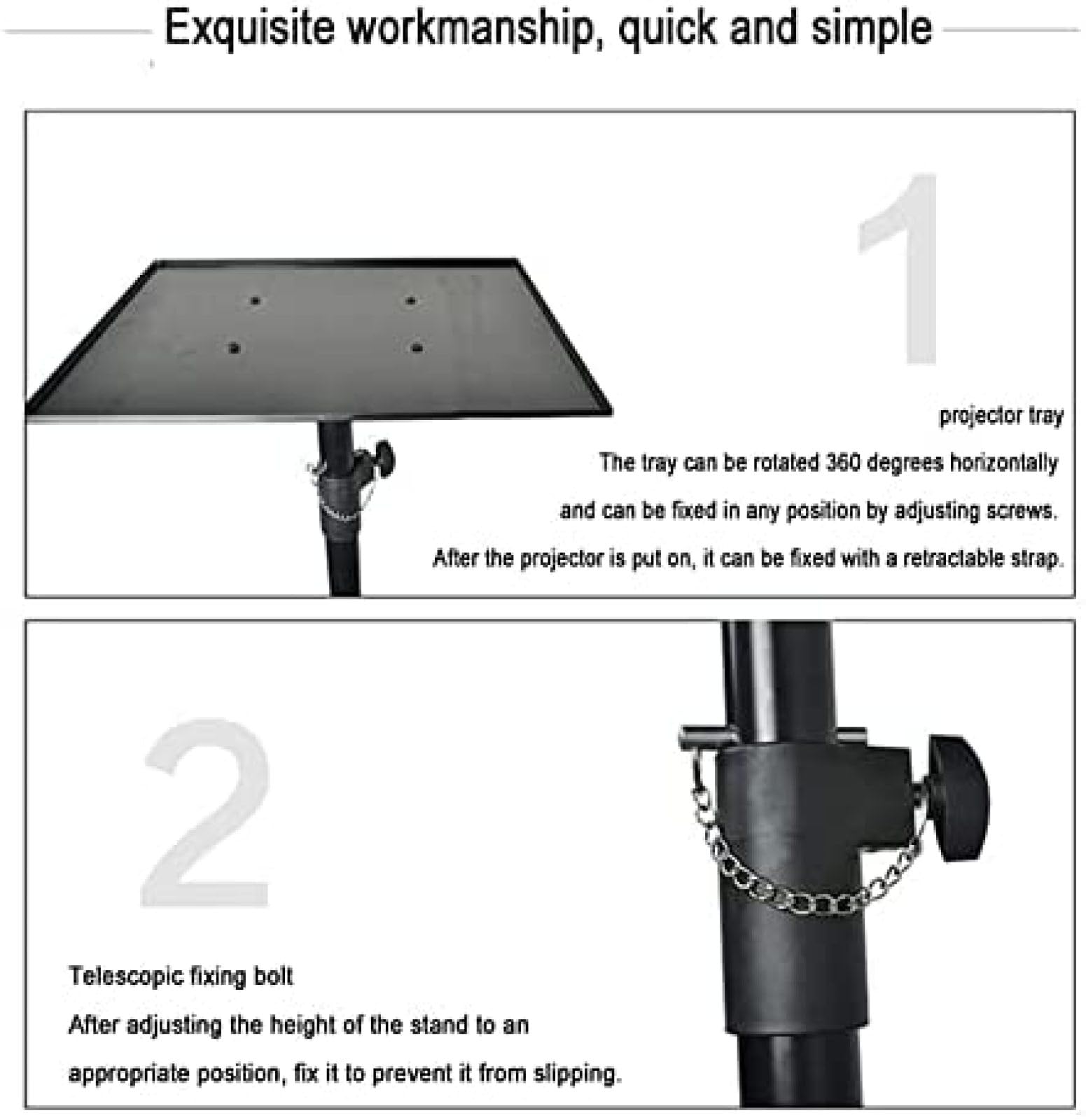 Soporte De Proyector, Soporte De Trípode Multifuncional, Soporte De Suelo Portátil Ajustable Para Trípode, Soporte De Suelo Para Proyector De Trípode, Altura Ajustable De 70 Cm A 130 Cm, Para Proy