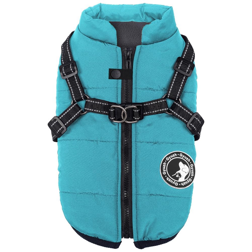 Gyuzh Dog Coat with Harness Puppy Coats Small Dog Harness Jacket Winter Waterproof Jackets for Smal Medium Large Dogs