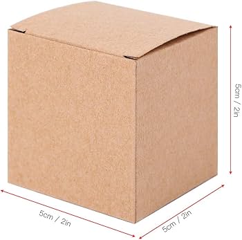 Amazon.co.jp: 50個 クラフト紙好意ボックス 折りたたみ小型段ボール箱