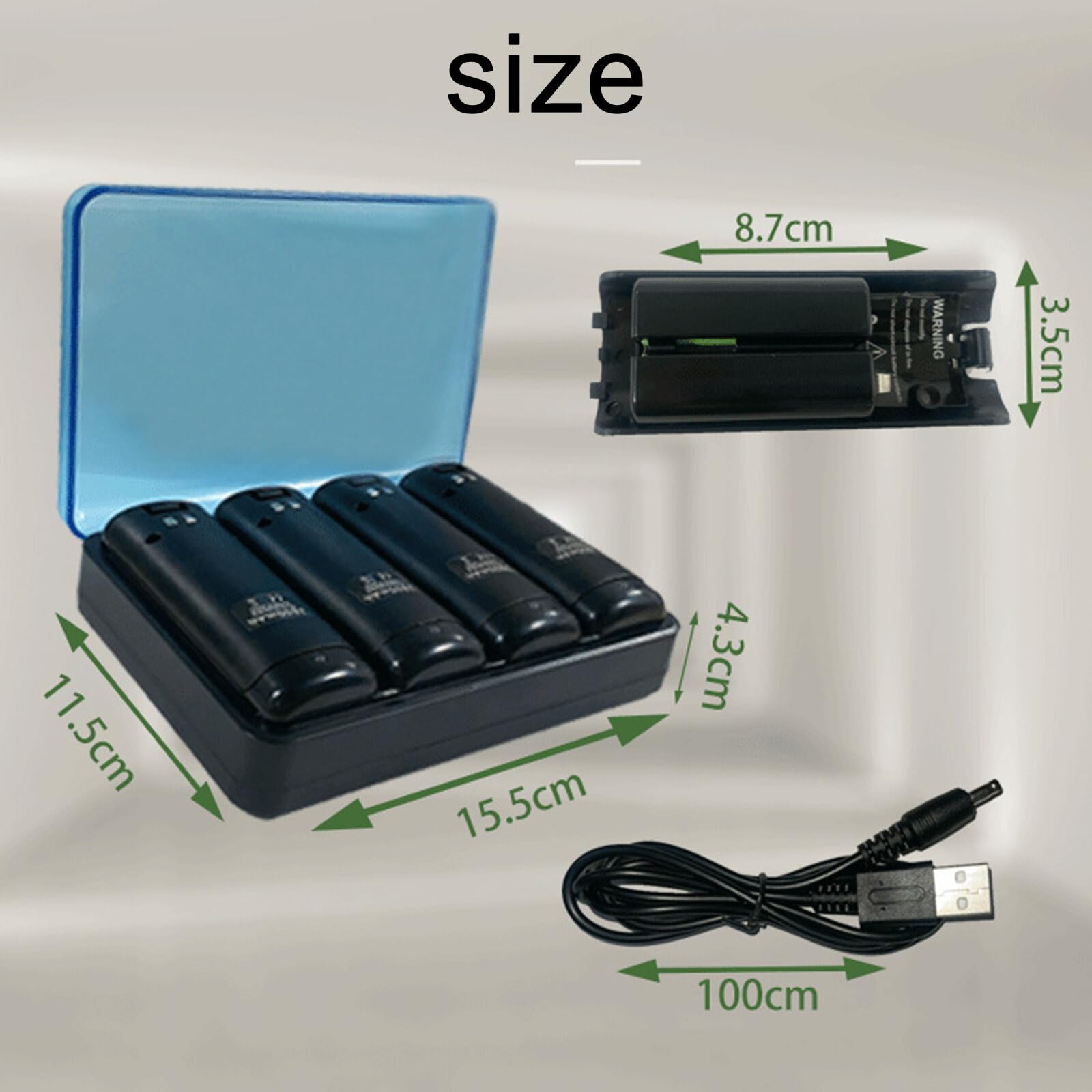 SOONHUA Stazione di ricarica per Wii, stazione di ricarica con 4 batterie ricaricabili 2800mAh e indicatori LED per telecomando Wii