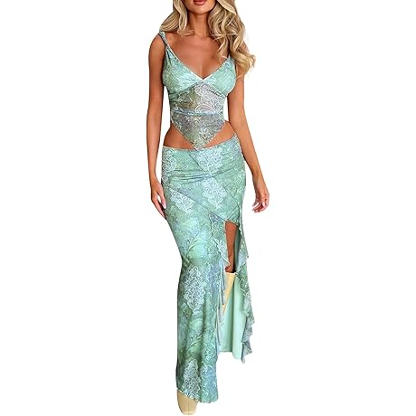 Women's Sultry Mermaid Aesthetic Knit Skirt Set