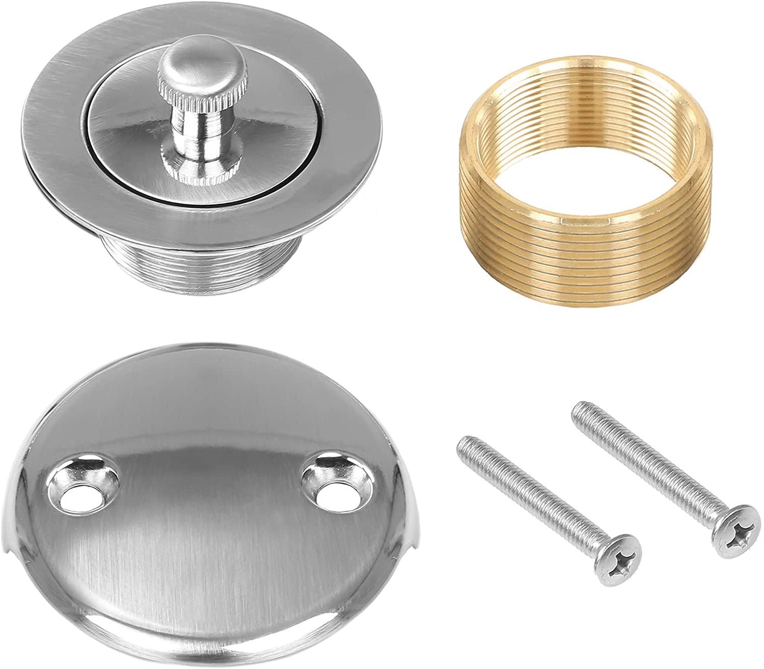 Lift & Turn Style Conversion Kit Bathtub Tub Drain Assembly, All Brass Construction (Chrome)