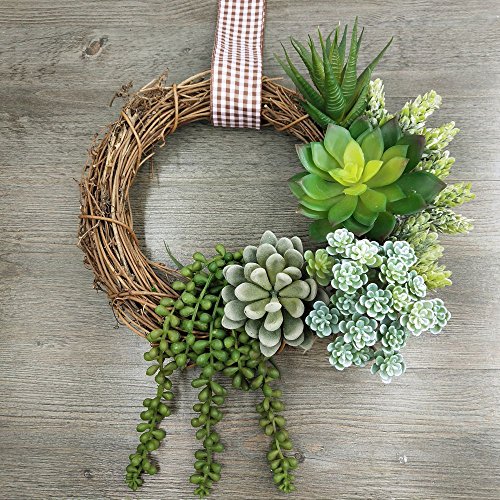Winlyn 6 Pcs Unpotted Fake Succulents Assorted Faux Succulent In Different Green Artificial Hanging Succulents Textured Faux Succulent Pick Hanging String Of Pearls Plant For Wedding Centerpieces #TOP6