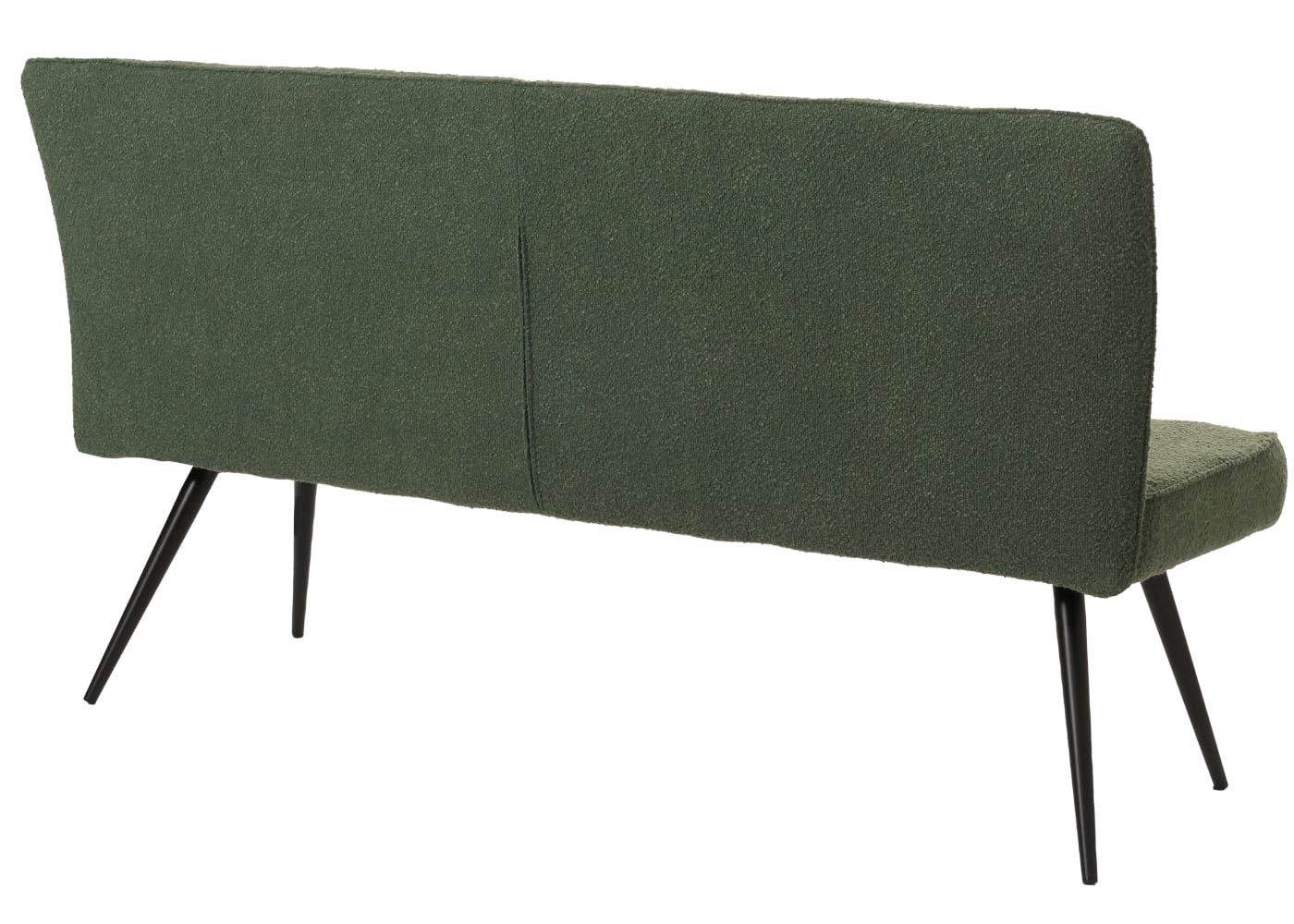 Mendler Sitzbank HWC-K16, Esszimmerbank Bank Polsterbank, Rückenlehne Stoff/Textil Bouclé Metall 160cm - grün