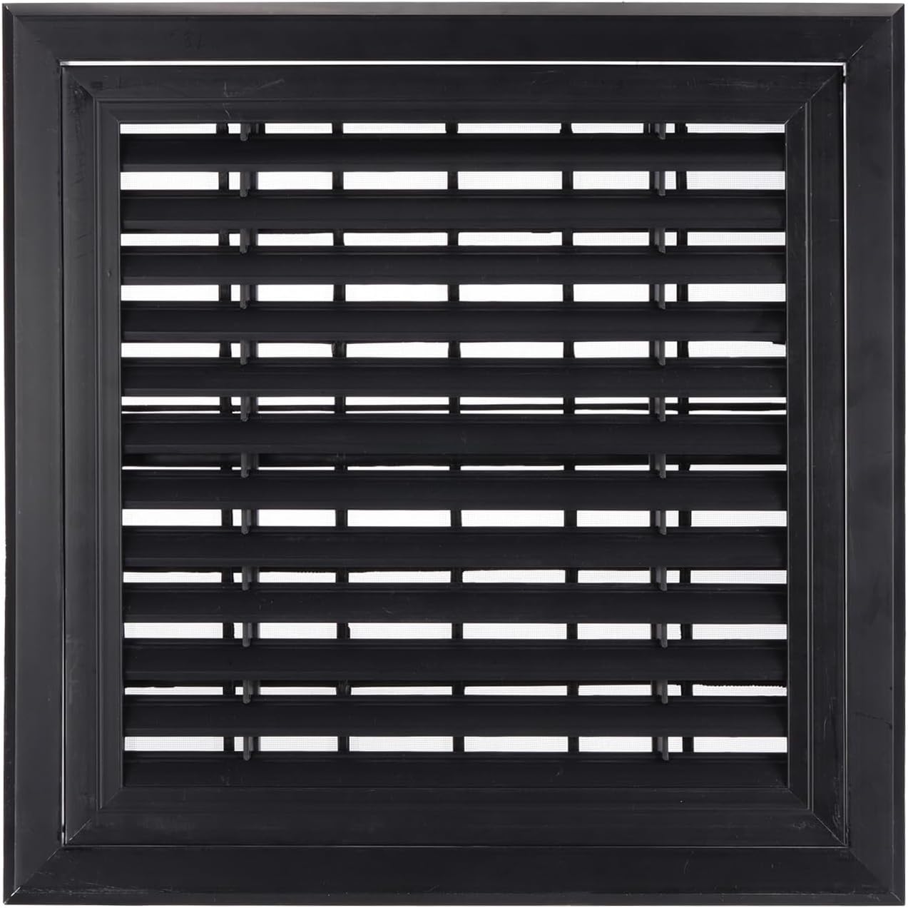 PATIKIL 14x14 Inch Plastic Ventilation Grille, Return Air Vent Cover Removable Vent Filter Grilles with Built-in Mesh Screen for Wall or Ceiling HVAC Vents, Black