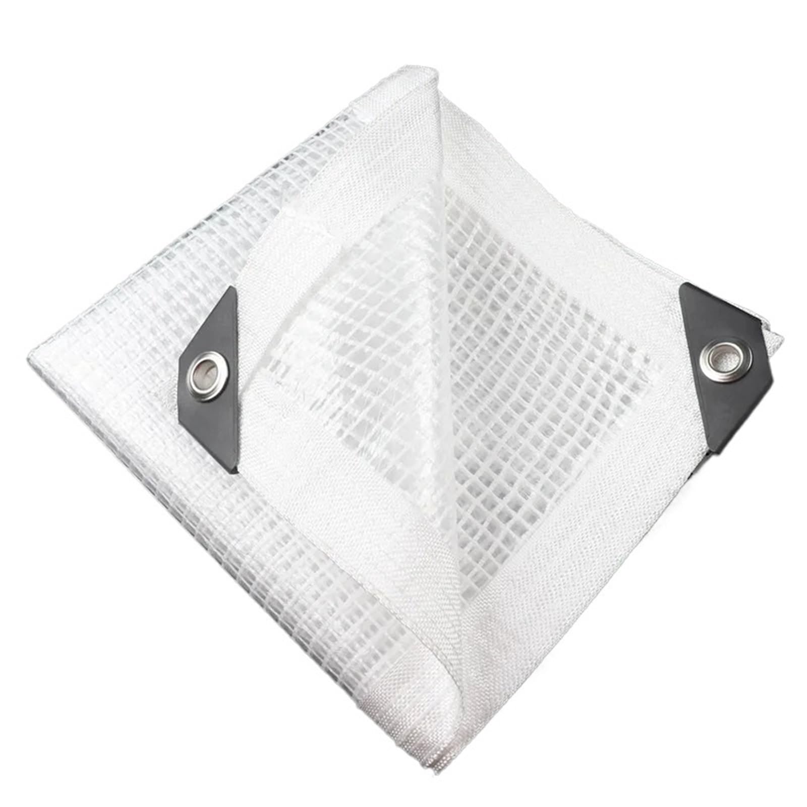 Clear Tarp Transparent Grid Tarp Curtain Outdoor Pergola Clear Rainproof Cloth Greenhouse Succulent Plant Keep Warm Cover(2x2m)