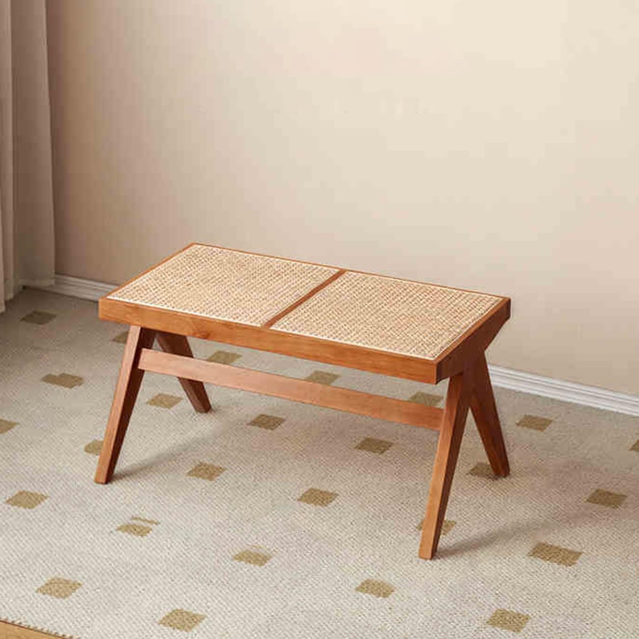 Panca In Bambù RELAX4LIFE 100x35x45 Cm Con Seduta Rattan PVC Intrecciato A Mano - Ingresso, Cucina, Soggiorno