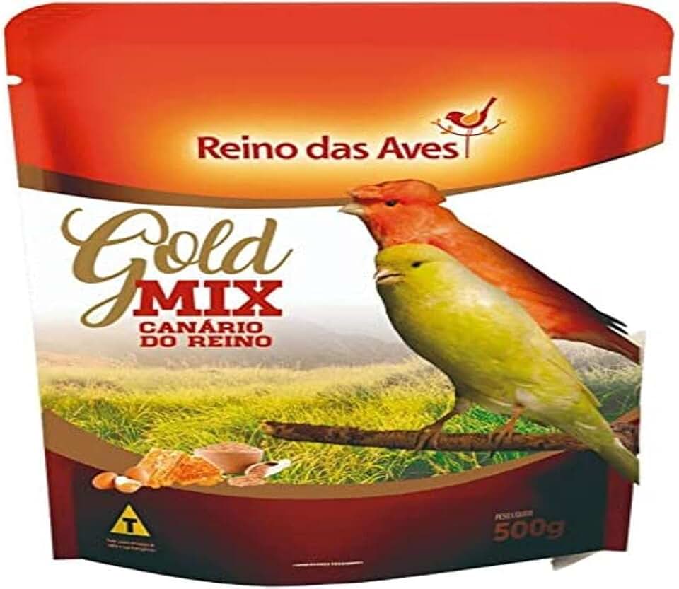 Ração Gold Mix Canário do Reino Premium 500g Reino das Aves