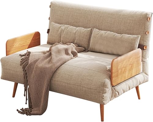 Vista 4 de JASIWAY Sofá cama convertible para silla cama, futón 3 en 1, sofá cama, tumbona, sillón reclinable de tela para apartamentos de espacios pequeños