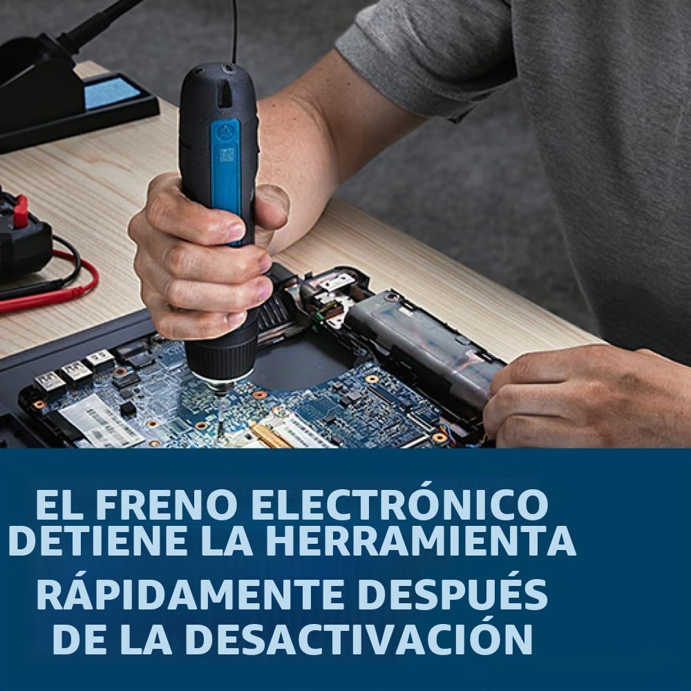 Bosch GSD4V-35 - Destornillador recargable USB-C de 4 V Max - Diseño compacto, activación dual, bloqueo universal de brocas, 8 ajustes de par, luz de trabajo LED