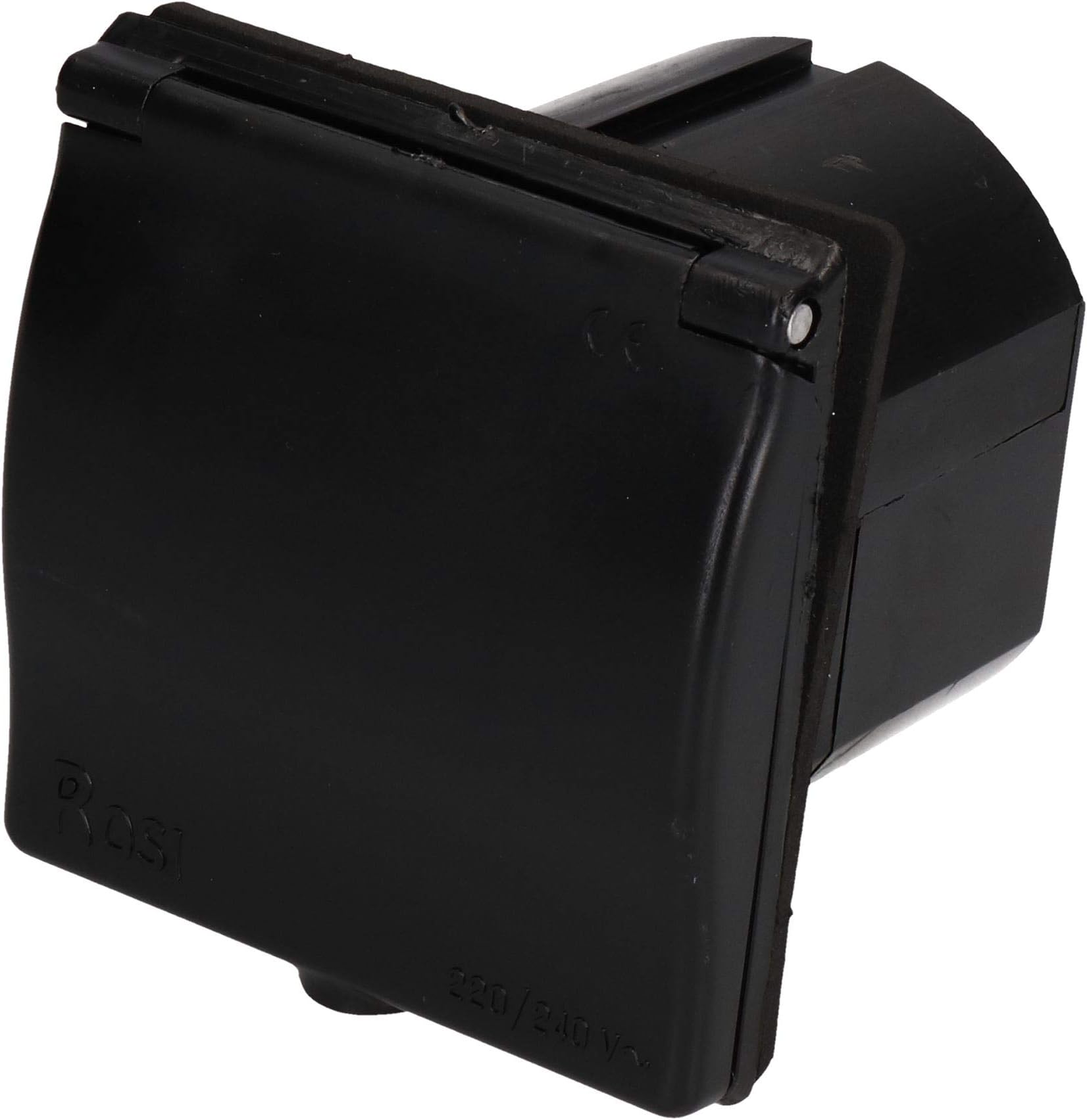 AB Tools230v Mains 16A Flush Inlet Socket Black Caravan Motorhome Trailer Hook Up