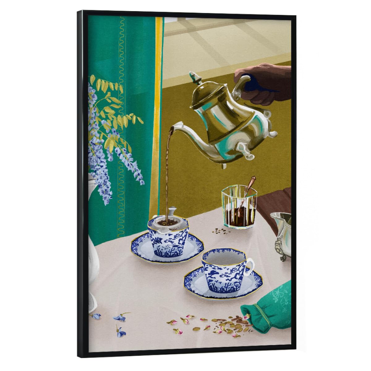 artboxONE Poster mit schwarzem Rahmen 90x60 cm Essen & Trinken Chai-Teezeit - Bild Tea India Indian Tea
