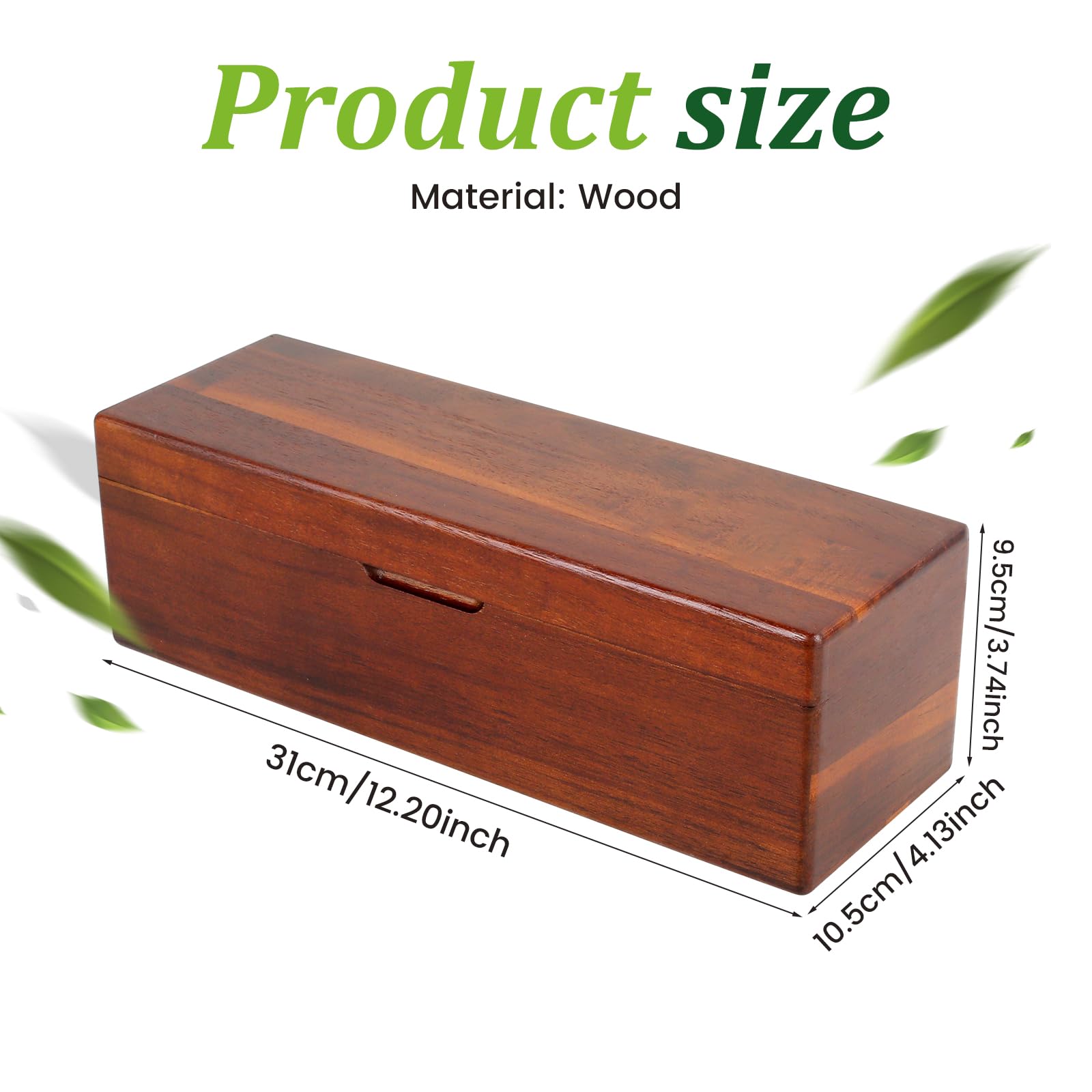 Acacia Wooden Tea Bag Organizer with Lid, Elegant Tea Packet Storage Box, Sugar Packet Storage Holder for Countertop(4 grids)