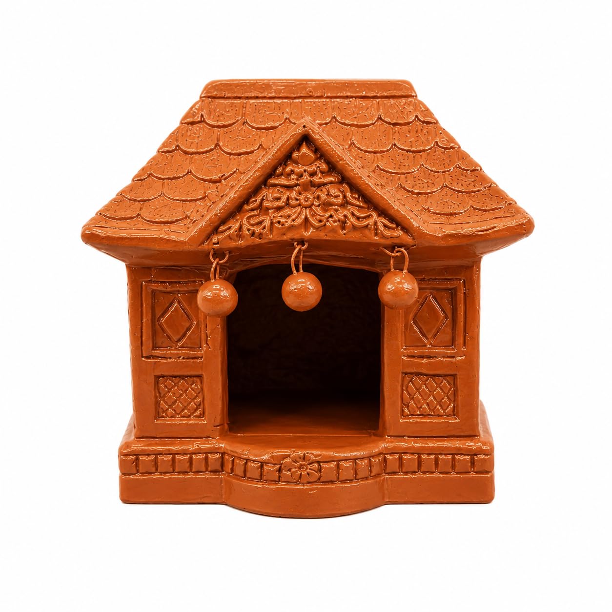 Handcrafted Terracotta Mini House Temple, Traditional Indian Clay House for Puja Setup and School Projects, Mitti ka ghar-image-20