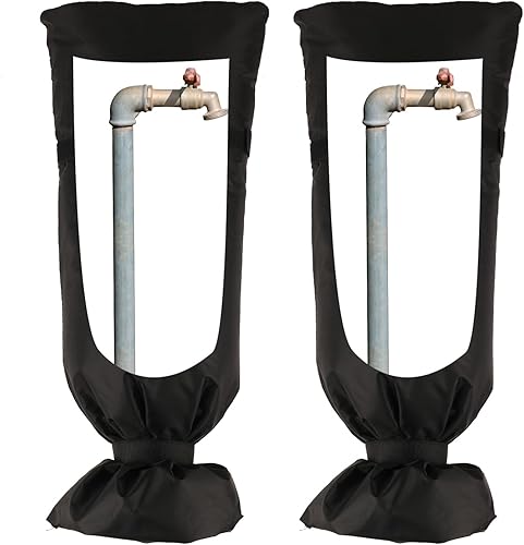 ORTUBE Paquete de 2 fundas largas para grifo de exterior para invierno, 25 x 11 pulgadas, reutilizables, impermeables, para el hogar, para grifo