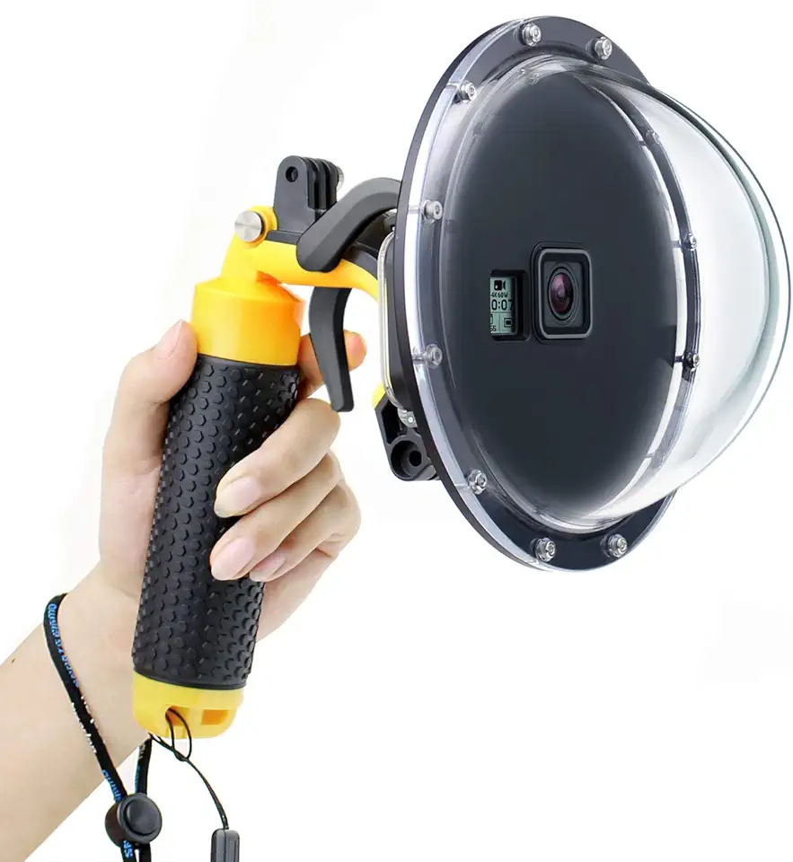 GEPULY Porta Dome para GoPro Hero 7/6/5 Preta, Água Profunda, Cúpula de Lente, Gatilho de Mão Flutuante