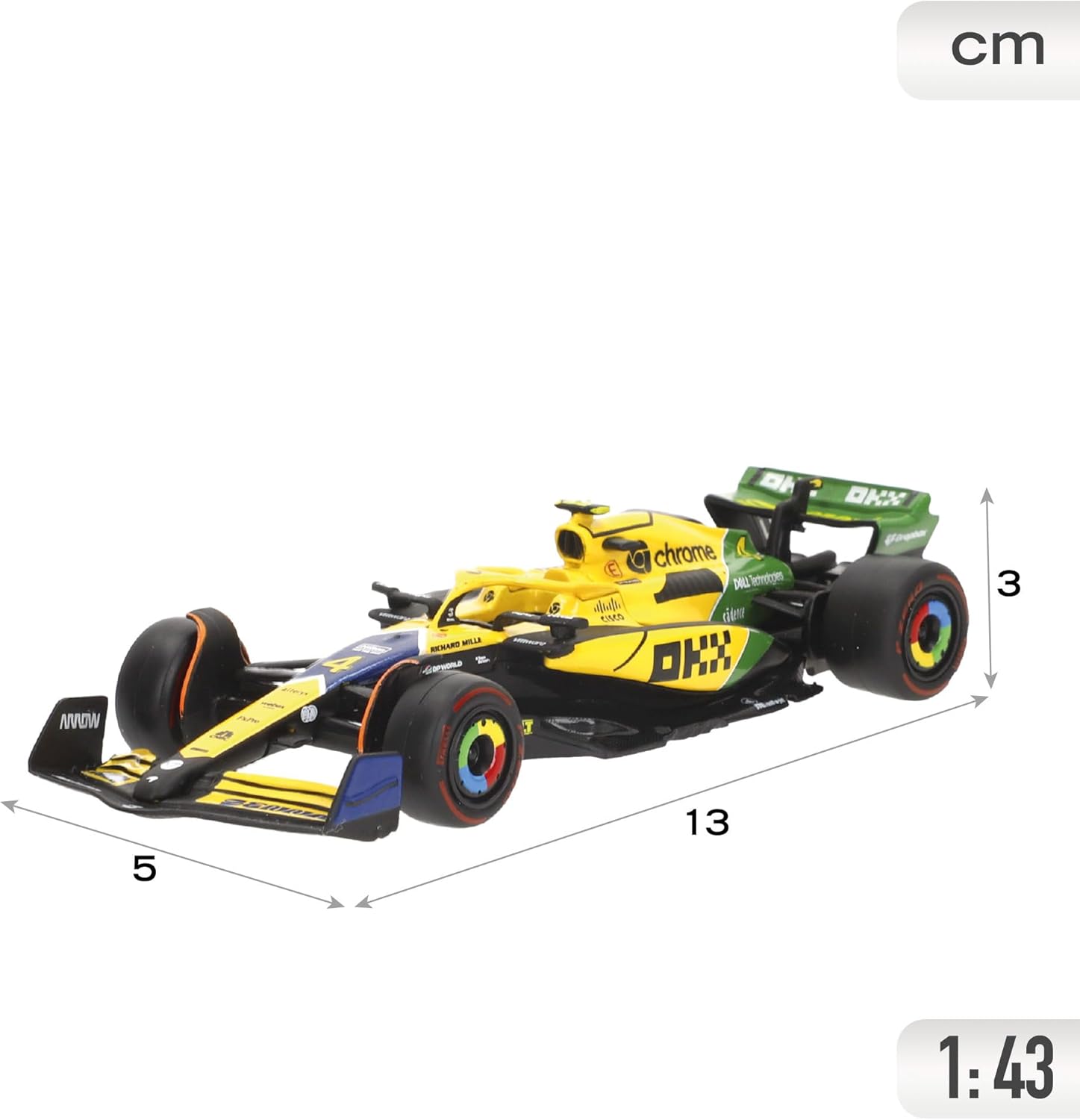 F1 McLAREN MCL38 2024 MONACO GP Senna livery 30th anniversary - Formula 1 - LANDO NORRIS 4 - Scale 1:43 12 cm - BBurago 18-38214-N