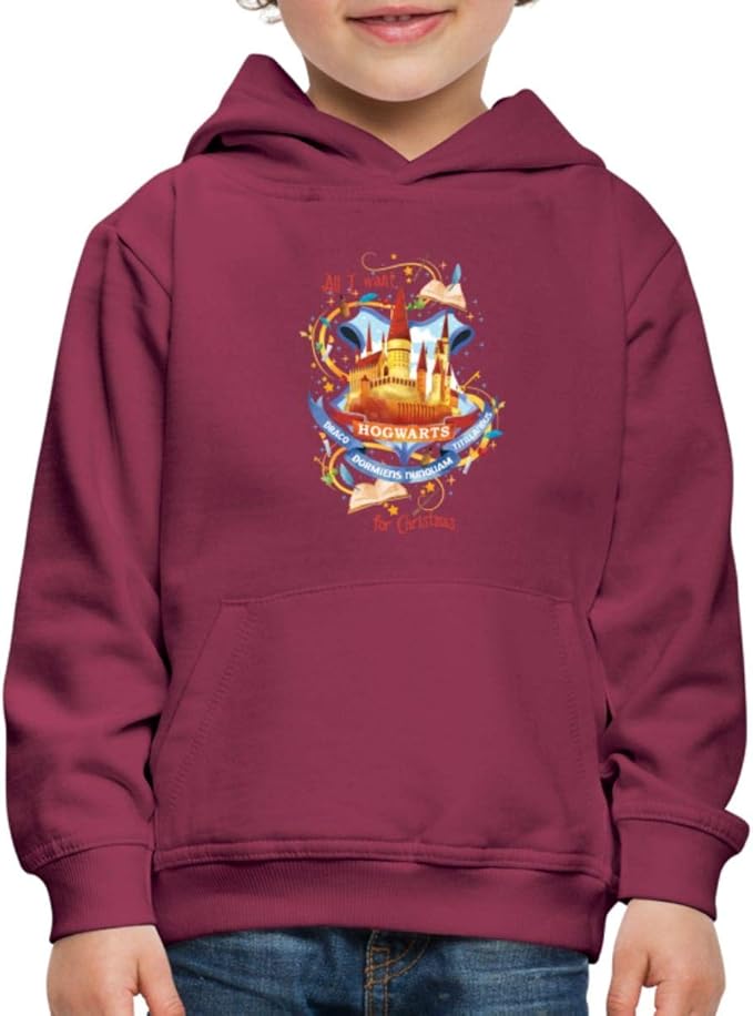 Spreadshirt Harry Potter XMas Hogwarts Kids' Hoodie Amazon.co.uk