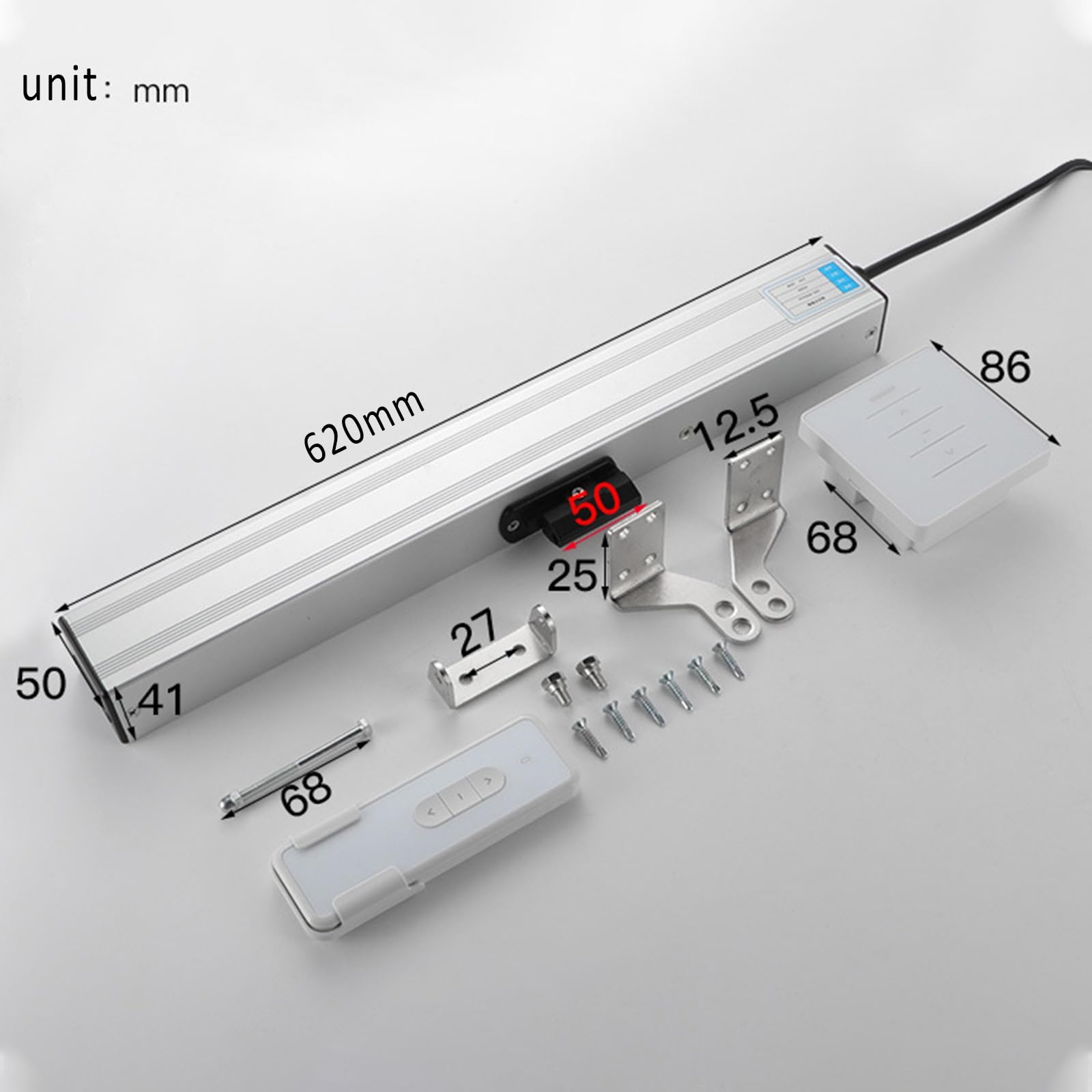 Attuatore elettrico per aprifinestra automatico a catena con telecomando, 300 mm-700 mm, per finestre a battente e lucernario, soluzione di automazione domestica intelligente