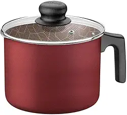 Fervedor Tramontina Paris em Alumínio com Revestimento Interno e Externo em Antiaderente Starflon Max Vermelho com Tampa de Vidro 14 cm 1,9 L