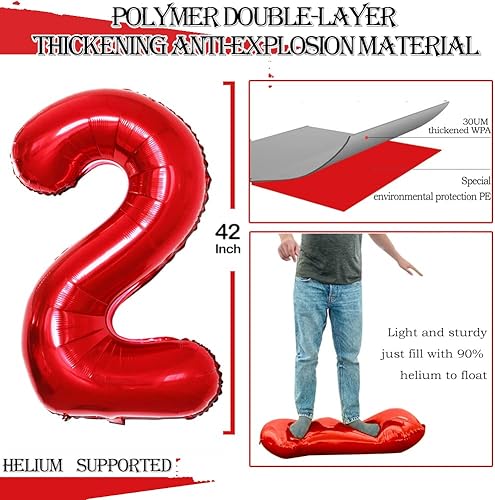 Miniatura 305 de GOER Globos con el número 40 para decoraciones de fiesta de cumpleaños número 40, globos de helio de aluminio jumbo de 42 pulgadas para 40