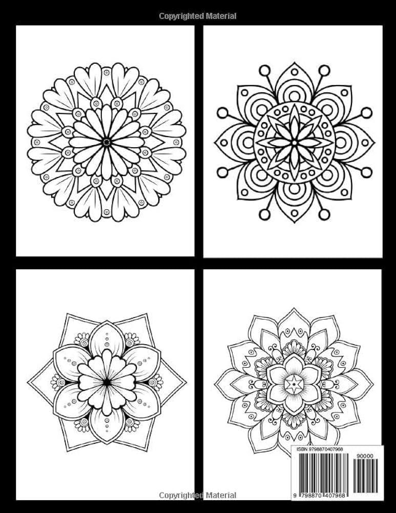 Easy Mandalas Coloring Book for Adults: Large Print Coloring Book with 52 Beautiful, Relaxing, Bold and Easy Mandala Designs: Flowers, Tracy: 9798870407968: Amazon.com: Books mandalas-coloring-pages-makenstitch