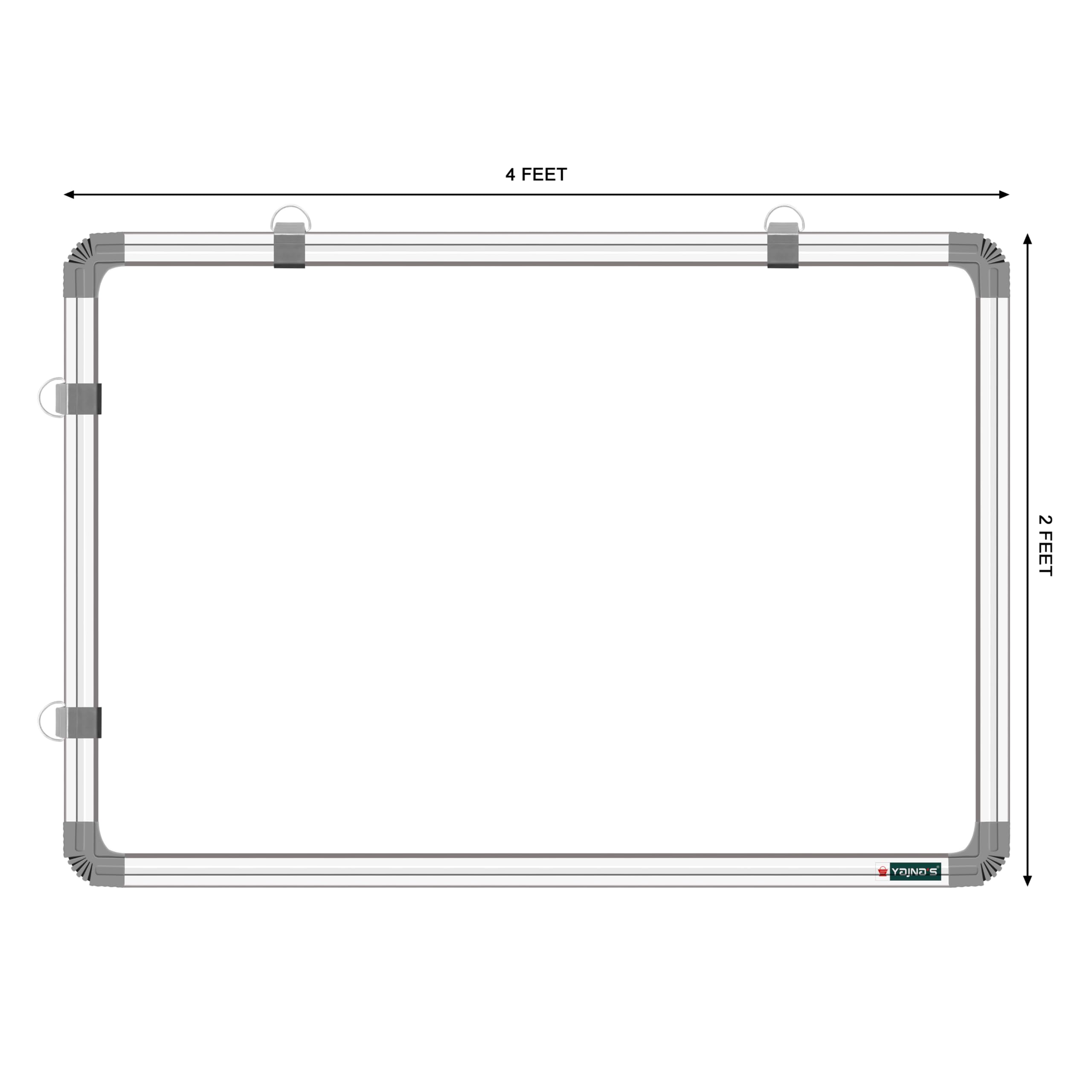 YAJNAS Non Magnetic 2x4 Feet Double Sided White Board and Chalk Board Both Side Writing Boards, one Side White Marker and Reverse Side Chalk Board Surface with Beginners Combo Kit