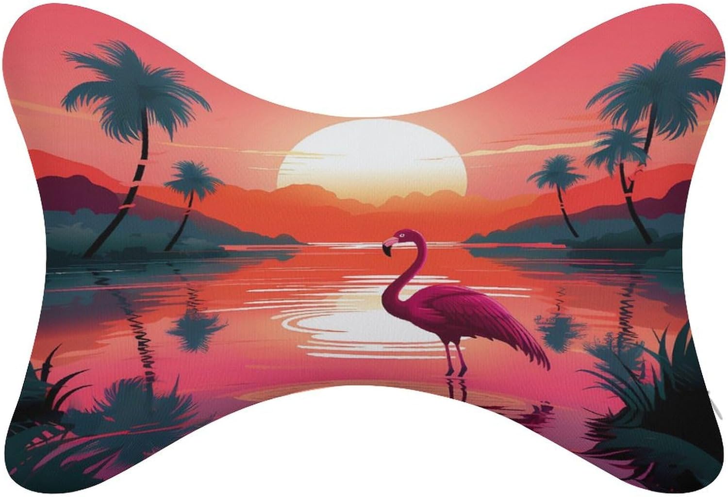 Sunset Flamingos 2 Pack Car Neck Pillow Car Headrest Soft Car Pillow for Most Cars