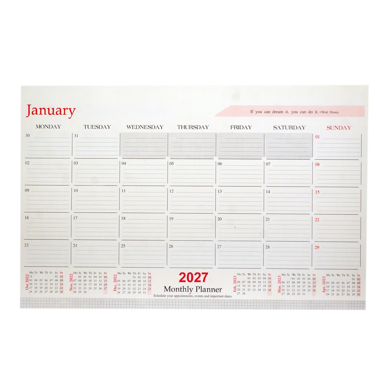 VANQUISH Monthly Planner Refill 2026 Yearly Desk Pad Calendar Table Planning For Office 12 Months Runs from Jan to December Two Side Per Pages Paper Sheets 17 x 11 inches-image-27