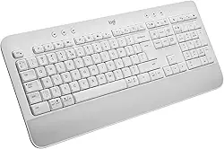 Teclado Sem Fio Logitech Signature K650 Com Apoio para as Mãos, Resistente a Derramamentos, Teclado Numérico, Conexão Bluetooth ou Receptor USB Logi Bolt e Layout US INTL- Branco
