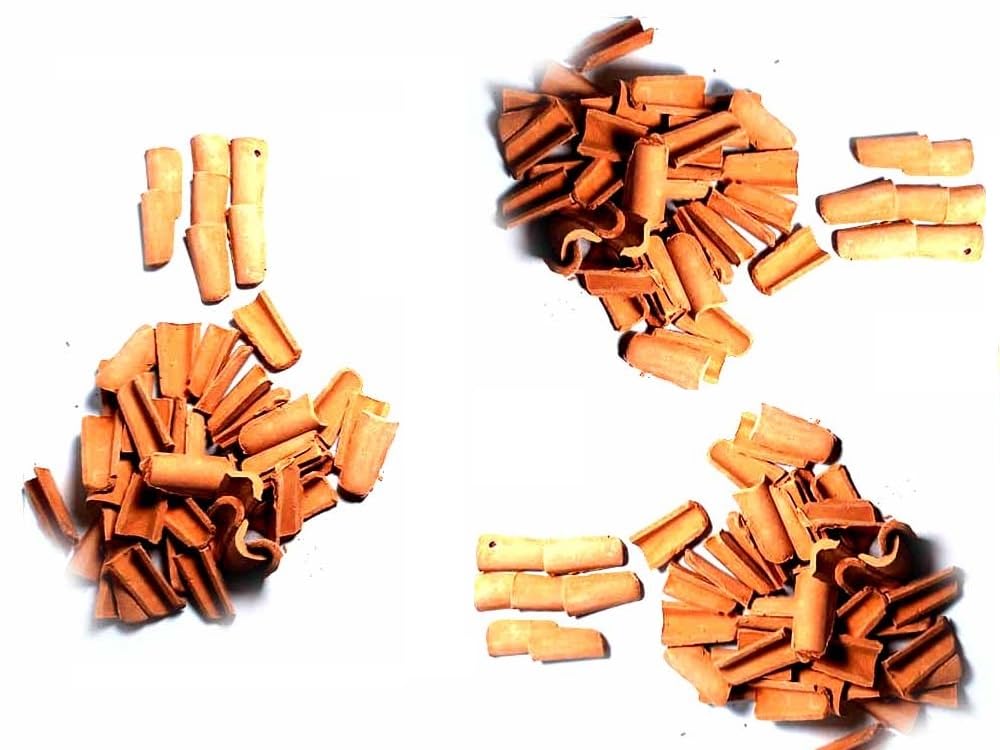 980 Gartenteile 5 x 10 mm Terrakotta für Pastore, Krippe, Miniaturen zum Bau von Dächern, Wänden, Böden etc