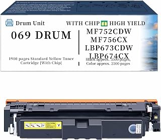 069 Drum Drum Unit Compatible for Canon MF752CDW MF756CX LBP673CDW LBP674CX (Approx. 2100 Pages black/1900 Pages Color (A4 Size, 5% Coverage)) 1900-pages-Standard-Yellow-Toner-Cartridge-[with-C