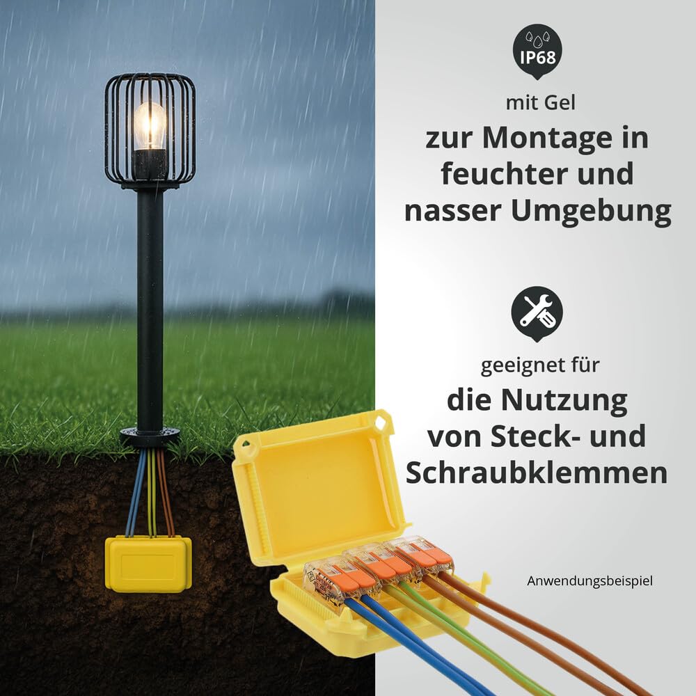 LED Universum - 10 cajas de gel para cables para exteriores con certificado IPX8 para máx. 4 mm², caja de derivación para línea de cable, impermeable, conector para terminales de contacto, color