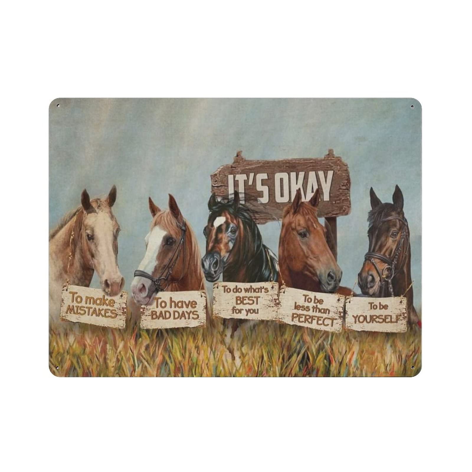 AOOEDM Five Horses So Together We Built A Life We Loved Vintage Metal Tin Sign for Home Coffee Shop Office Wall Art Metal Poster Garage Decor Man Cave Sign Inspirational Quote Wall Decor