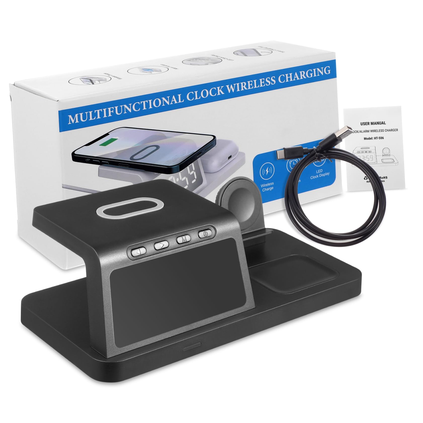 KOMBIUDA Station de Charge avec Chargeur Rapide pour Connectées Support de Charge Multifonctionnel pour Bureau et Maison