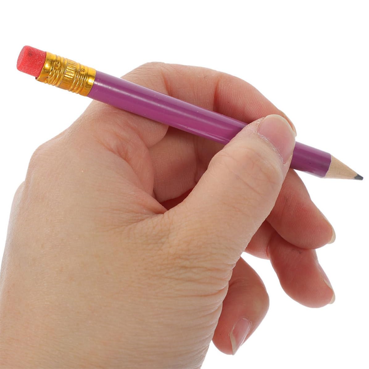 Tofficu Piccole e Leggere Corte in Legno Porpora Hb 144 Matite per Scrittura e Disegno, Comode da Tenere per Studenti e Insegnanti