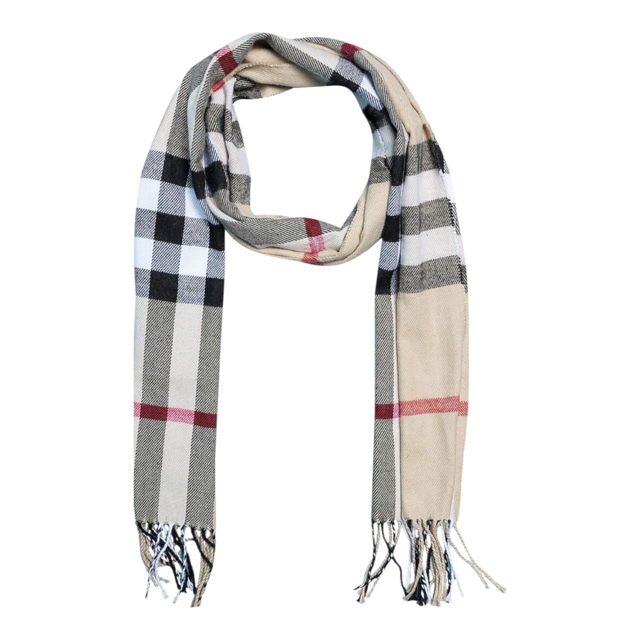 Unisex Woolen Acrylic Muffler/Scarf – Warm & Lightweight Winter Accessory for Men & Women – Soft Beige Neck Scarf-image-35