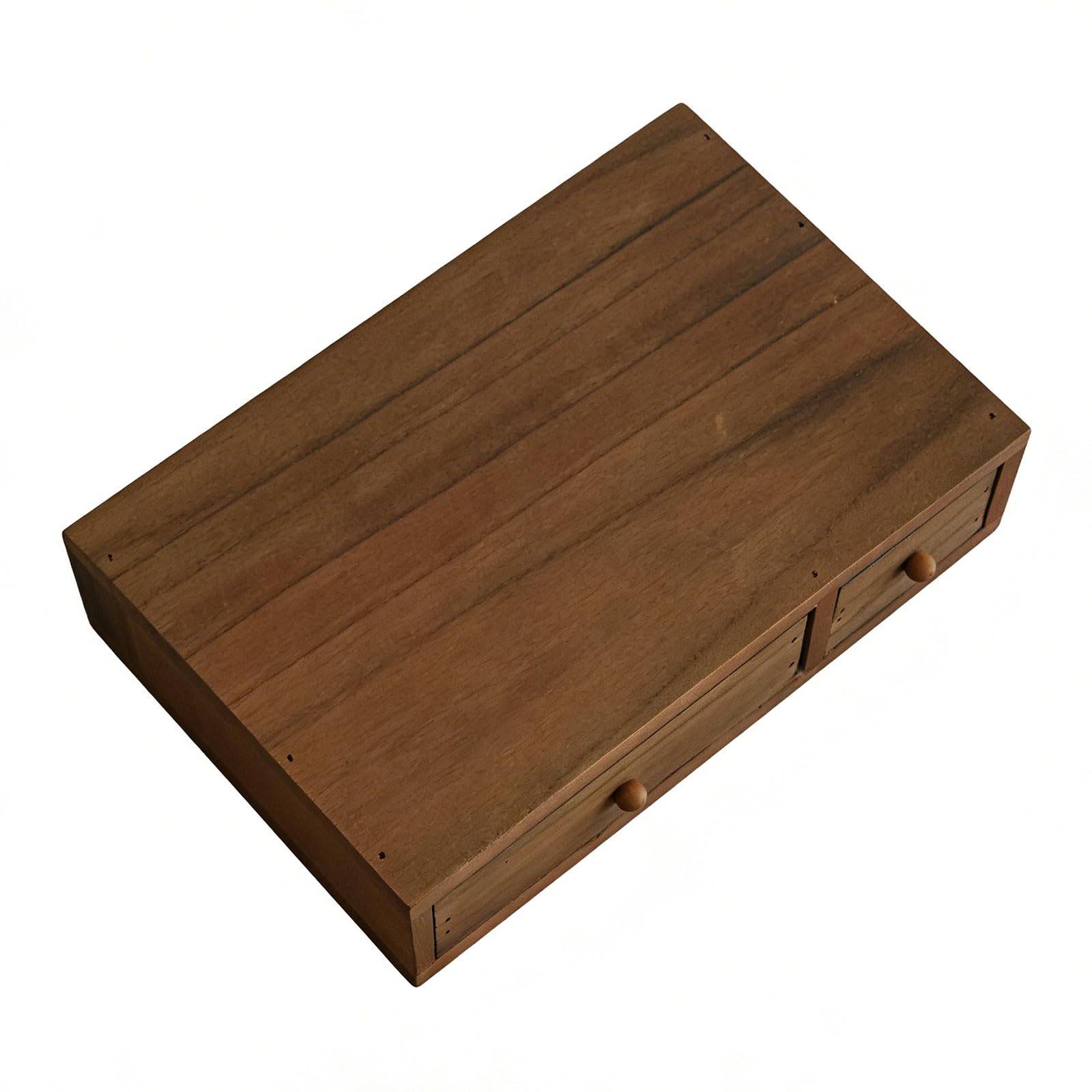 ZEPFJHE Wooden Drawer Storage Box Wood Desktop Stationery Container with Drawer Small Item Organiser Wooden Desktop Planner
