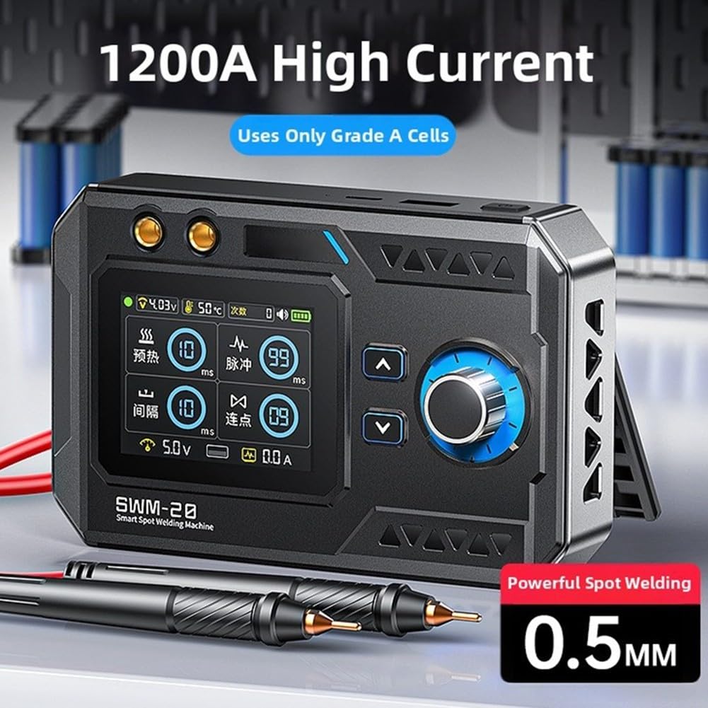 Soudeur à points portable SWM-20 1200 A 5000 mAh double impulsion avec affichage de tension