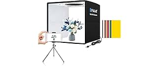 PULUZ Mini Photo Studio Light Box, Photo Shooting Tent kit, Portable Folding Photography Light Tent with CRI >95 104pcs LED Light & 6 Kinds Double-Sided Color Backgrounds for Small Size Products