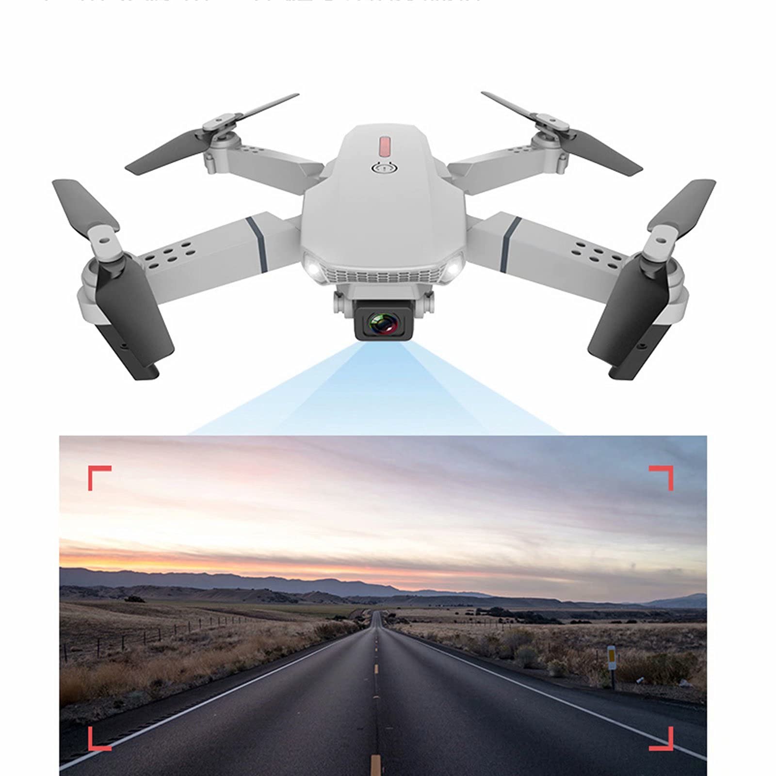 Dron RC z kamerą HD 4K - czas lotu 15 minut, podwójna kamera WiFi FPV transmisja na żywo mini zestaw drona z gimbalem, z funkcją Follow Me dla początkujących (czarne podwójne kamery)