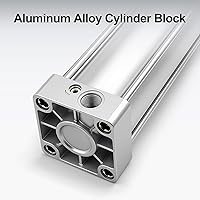 Vista 5 de Baomain Cilindro neumático SC 63 X 25 PT3/8, Diámetro: 2 1/2 pulgadas, Carrera: 1 pulgada, Varilla de pistón atornillada de doble acción