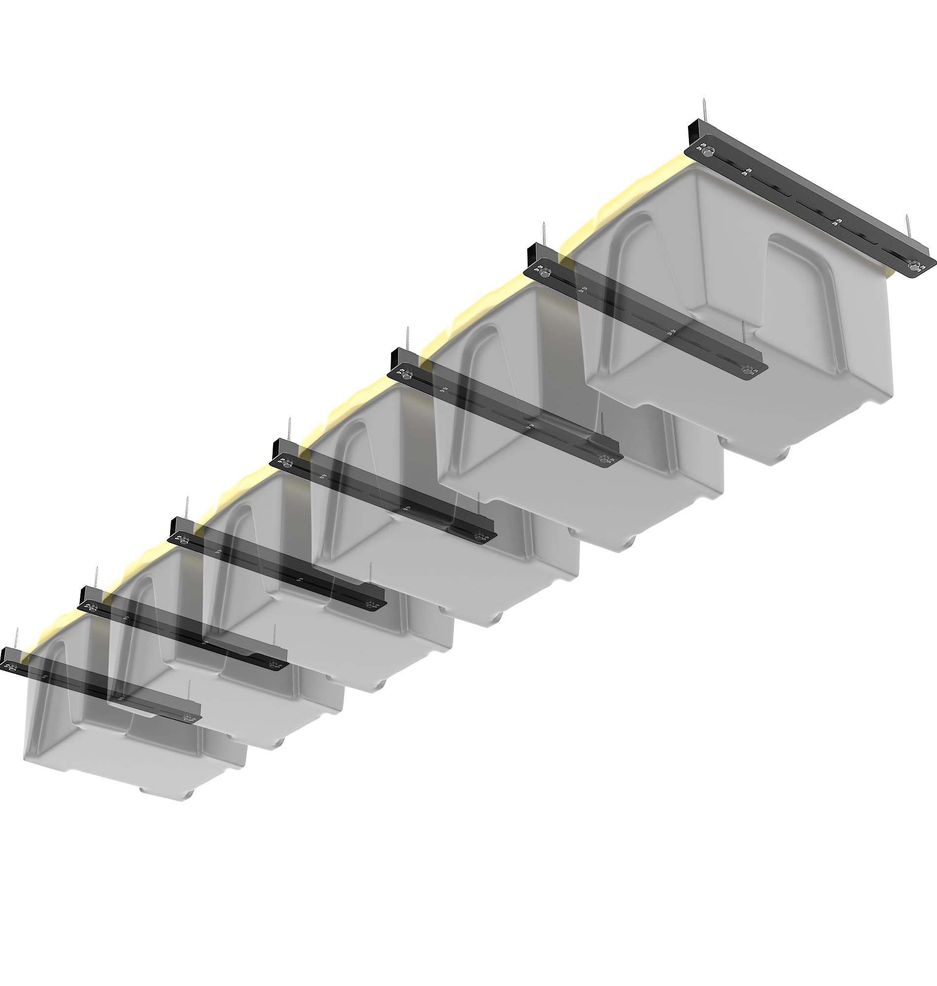 TORACK Garage Ceiling Bin Storage Rack, Overhead Tote Storage Rails