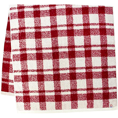 林 バスタオル レッド 約60×120cm 今治タオル ファミーユチェック BI200807 日本製