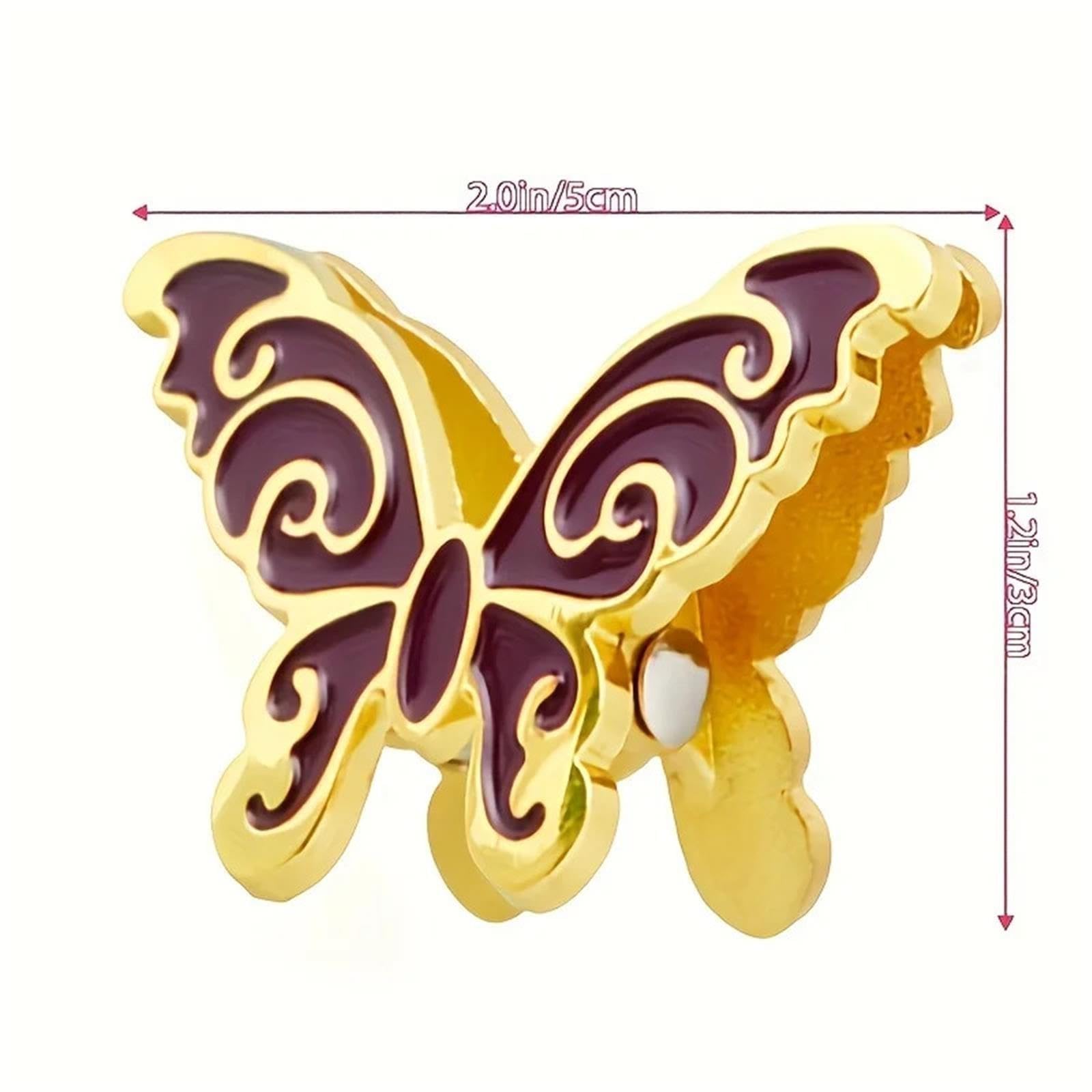 Papier Pince Pinces à reliure papillon en métal, 4 pièces, pince billets, Notes pliables, lettre(Purple)