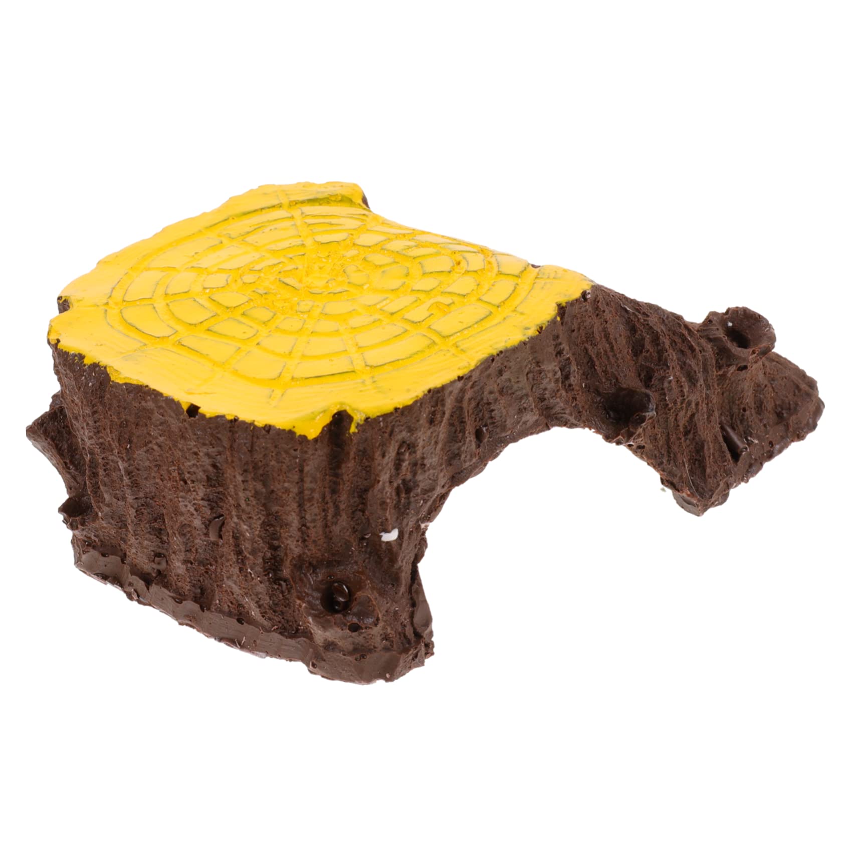 WEKADRIN Turtle Basking Platform Resin Reptile Cave Hideout Turtle Ramp Decor for Terrarium Reptile Accessories for Lizards Hamsters Spiders Habitat D Cor 5.12 X 3.54 X 1.97 in