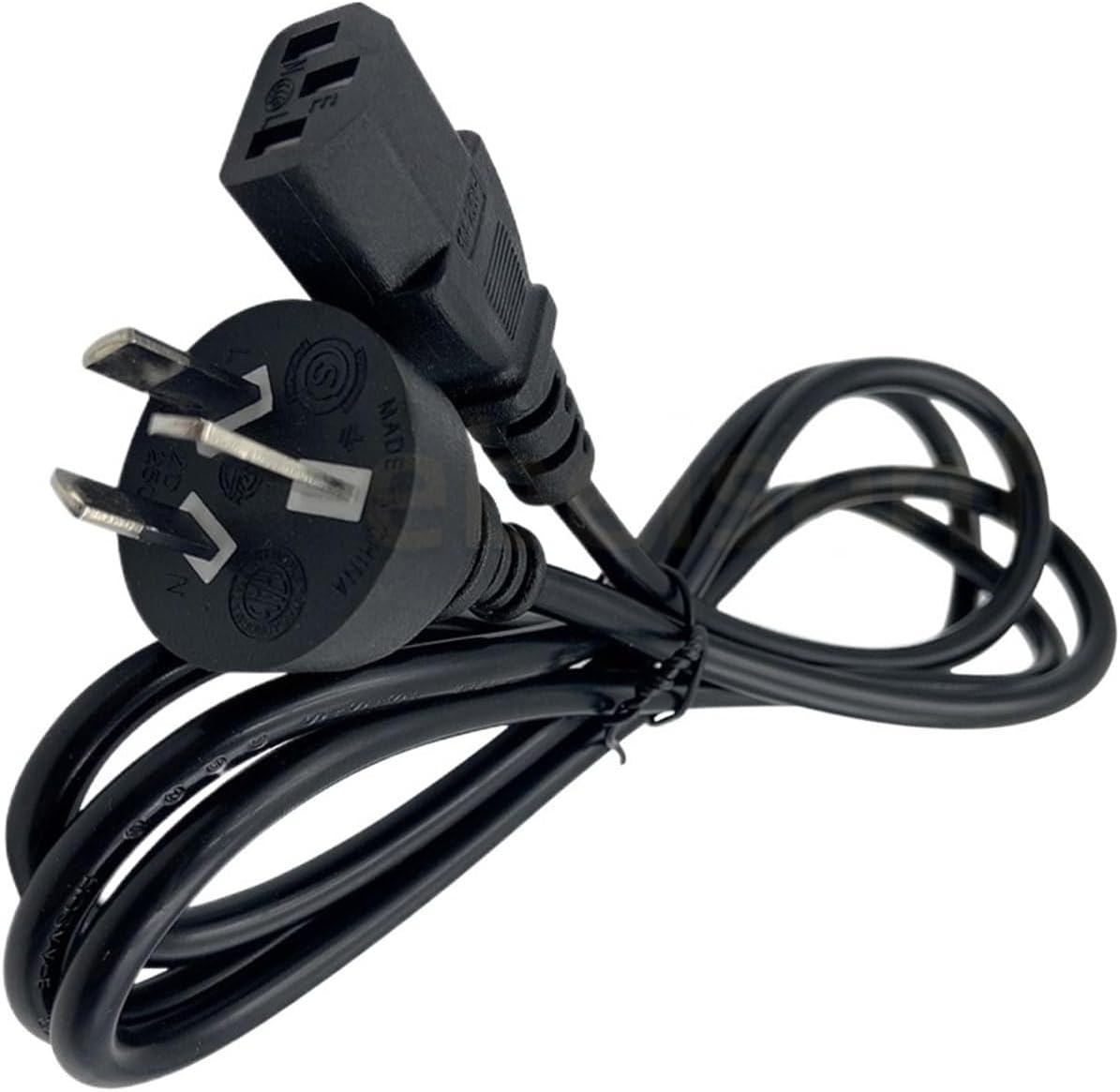 1m Black Three-core AC Power Cord IEC 320 C13 Extension