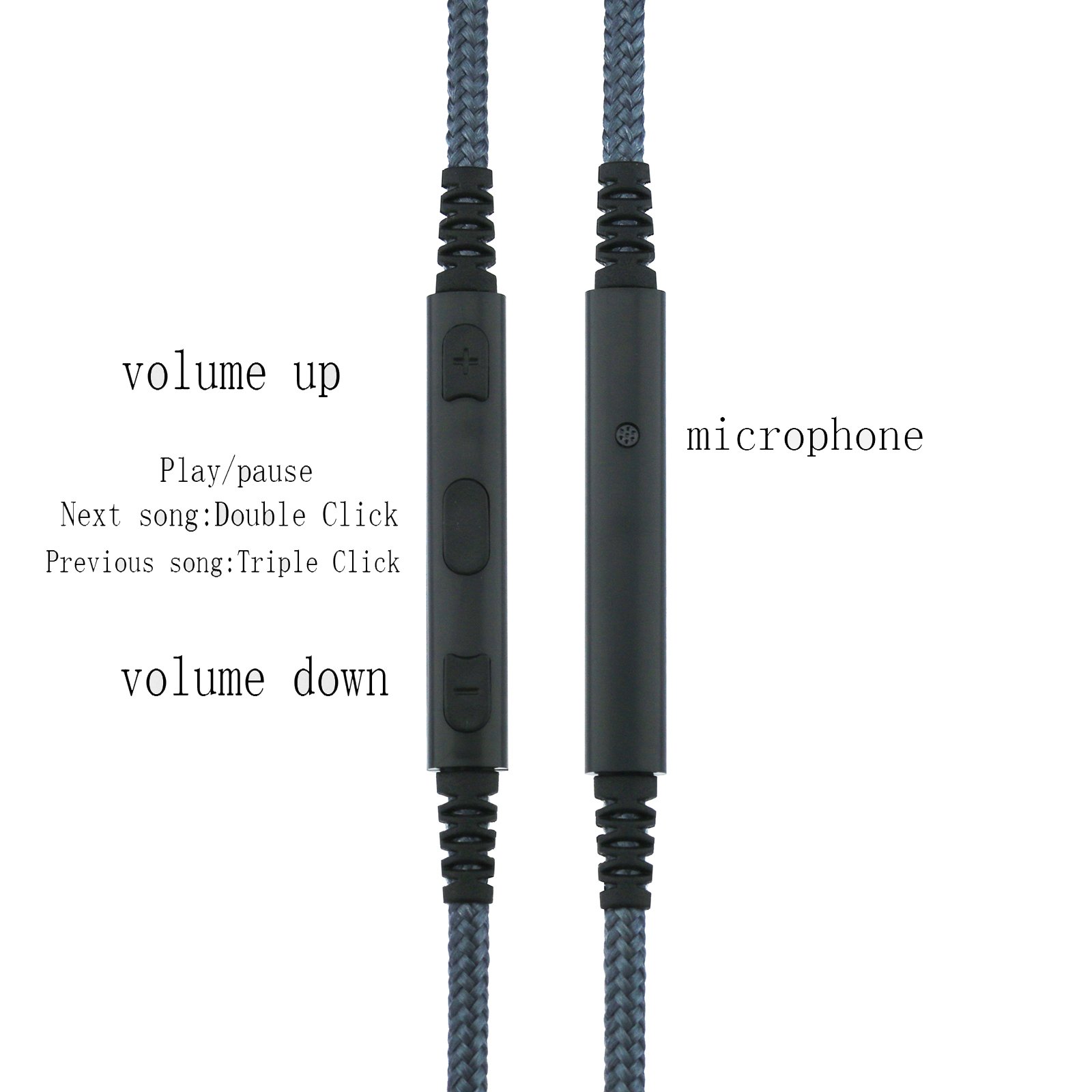 Image secondaire de Câble audio de rechange mâle 3,5 mm vers 2,5 mm compatible avec casque Bose OE2, OE2i, AE2, QC35, contrôle du volume à distance