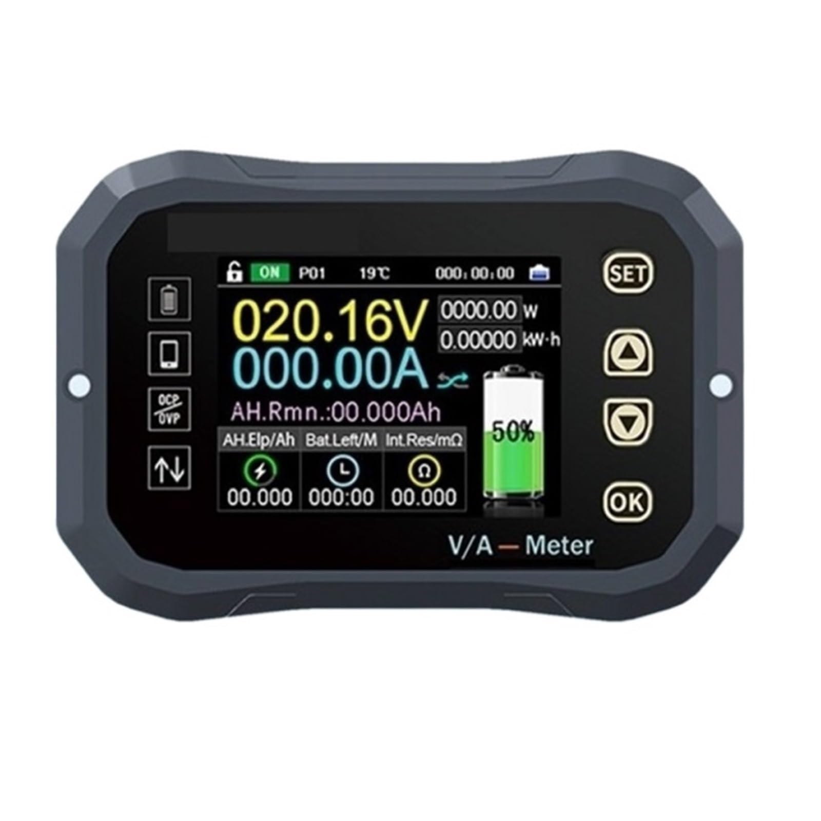 Monitor De Capacidad De Batería CC 100A 400A 600A 0-120V Medidor De Corriente De Voltaje Inalámbrico Voltímetro Coulómetro Carro De Coche(KG140F)