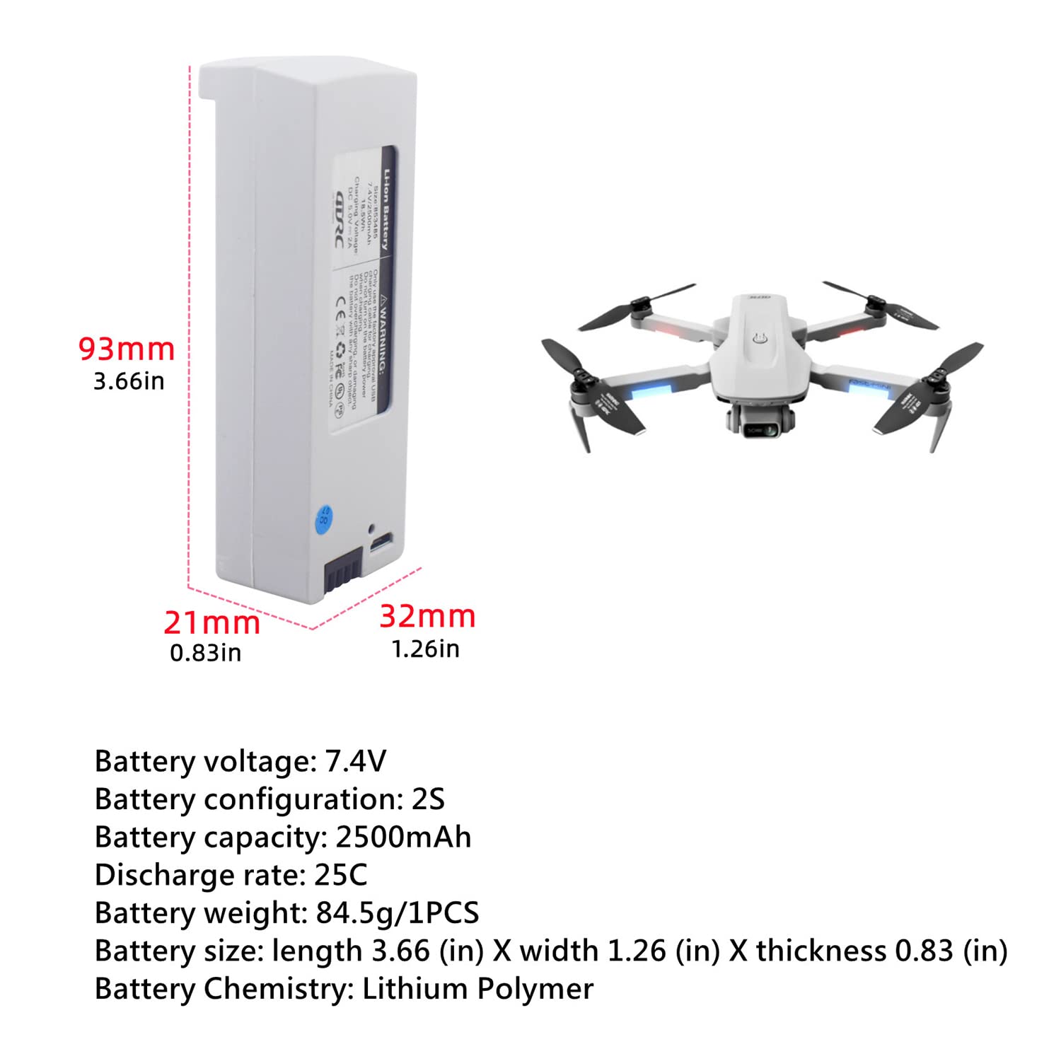 E88 Pro Drone Battery Fytoo 2000mAh Battery For HS360S Drone